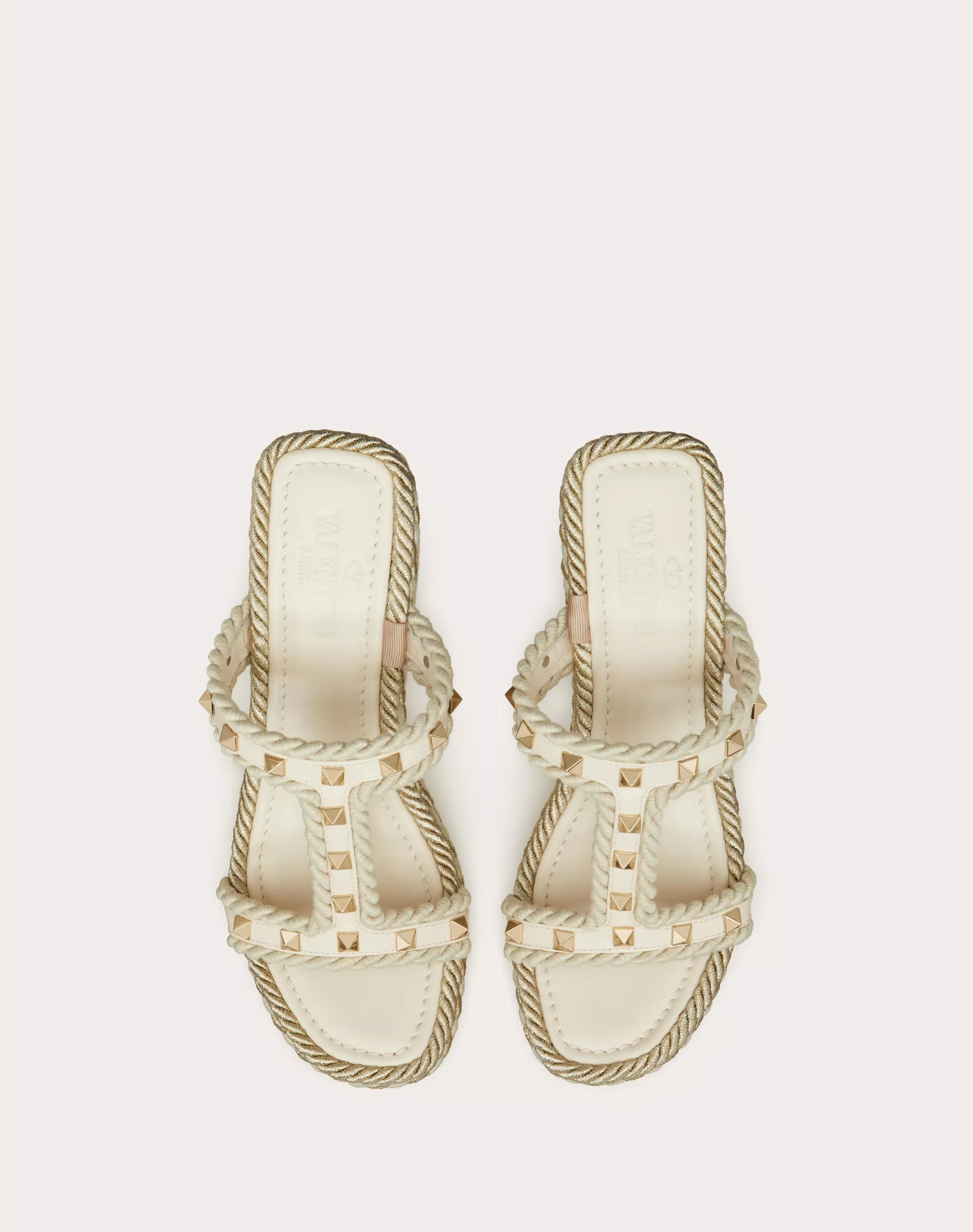 ROCKSTUD WEDGE IN CALFSKIN 90 MM